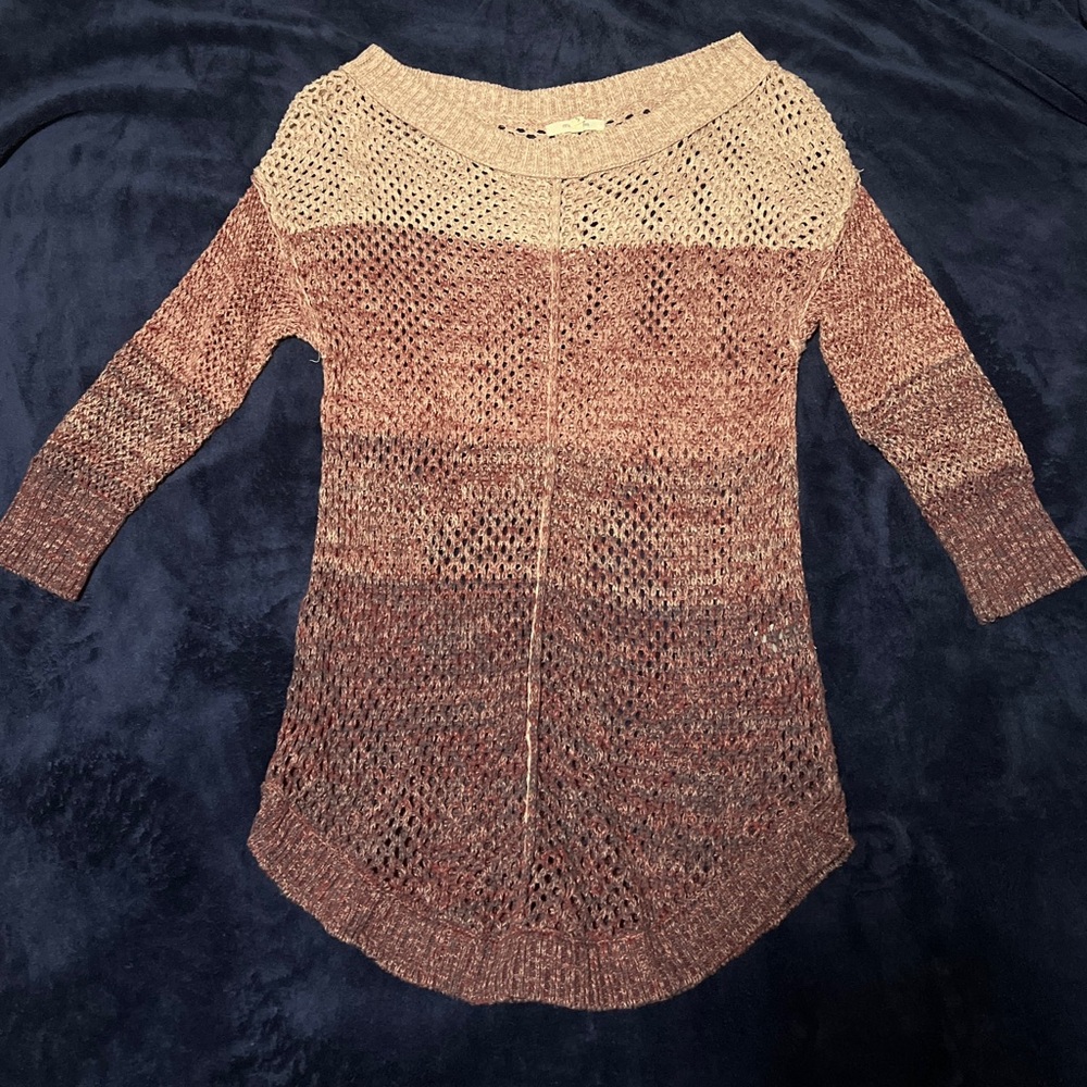 Maurices Off-the-Shoulder Gradient Knit Sweater - Pink and Cream